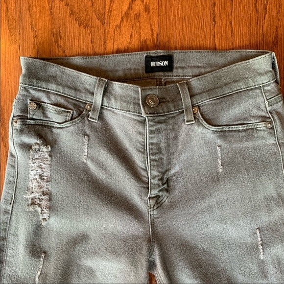 HUDSON Midrise Nico Black Label Super Skinny Distressed Jeans 24 - Picture 7 of 16